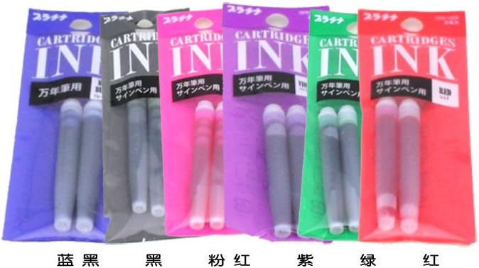 Platinum Preppy Marker & Fountain Pen Refill Cartridge - Black Ink - Set of 2, SPN 100 A