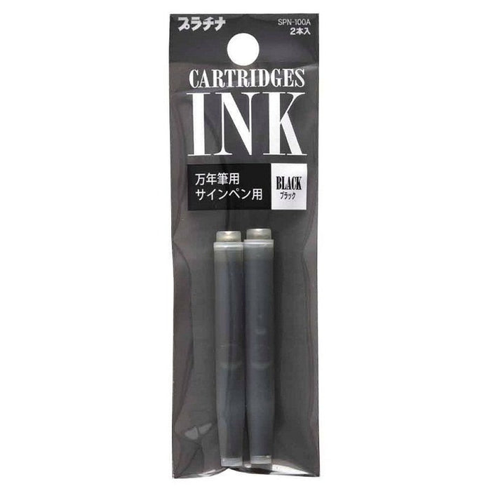 Platinum Preppy Marker & Fountain Pen Refill Cartridge - Black Ink - Set of 2, SPN 100 A