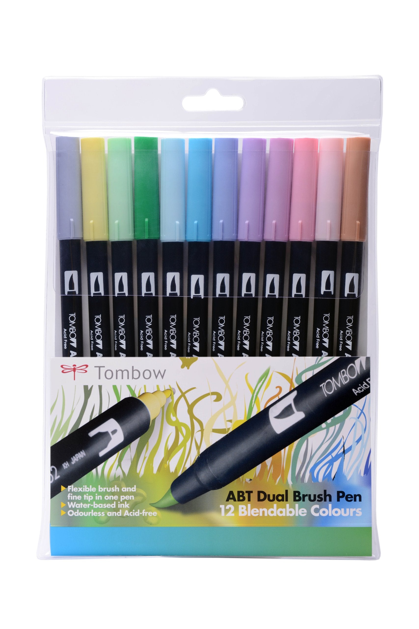 Tombow ABT Dual Brush Pen - Pastels Colours (Pack of 12