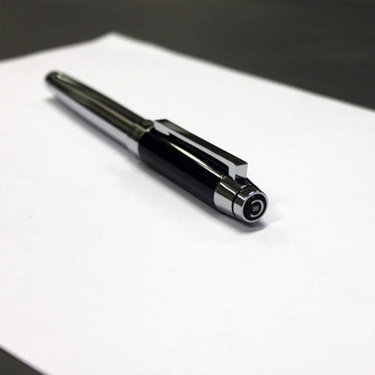 CERRUTI 1881: Fountain Pen HERITAGE Black Pen with subtle metallic accents and black finishes. Medium Nib