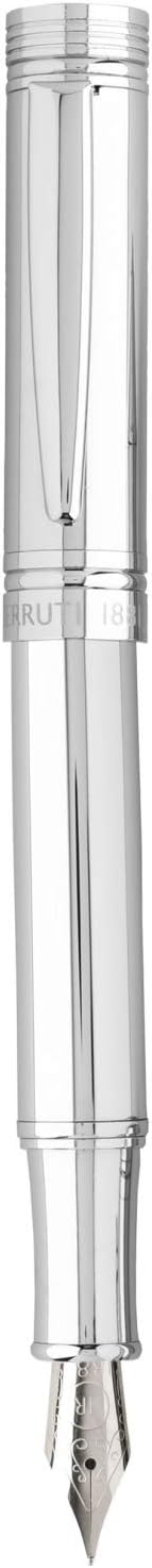 Cerruti NST2092 Zoom Classic Silver Fountain Pen 1881 Brass Silver Font Colour Blue Length 13.7 cm