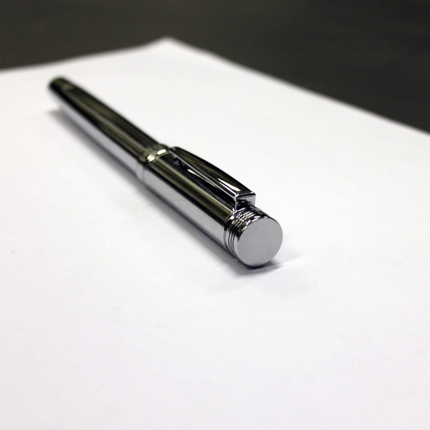 Cerruti NST2092 Zoom Classic Silver Fountain Pen 1881 Brass Silver Font Colour Blue Length 13.7 cm
