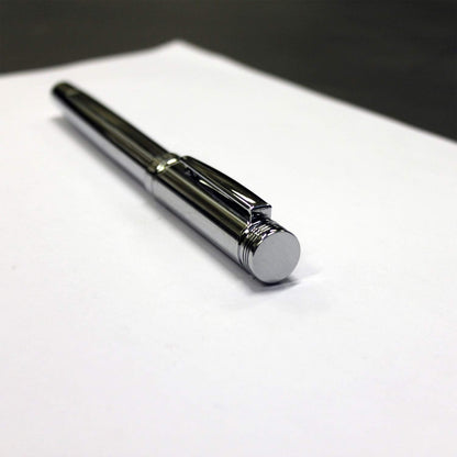 Cerruti NST2092 Zoom Classic Silver Fountain Pen 1881 Brass Silver Font Colour Blue Length 13.7 cm