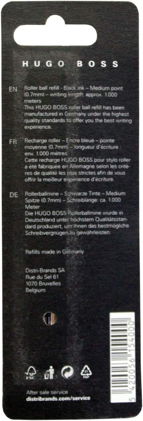 Hugo Boss HPR751NM Lot de 2 Recharges roller Taille M Noir métal