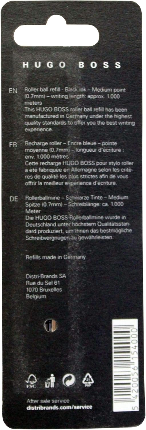 Hugo Boss HPR751NM Lot de 2 Recharges roller Taille M Noir métal