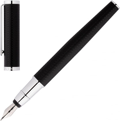Hugo Boss Ballpoint Pen Formation Herringbone Chrome