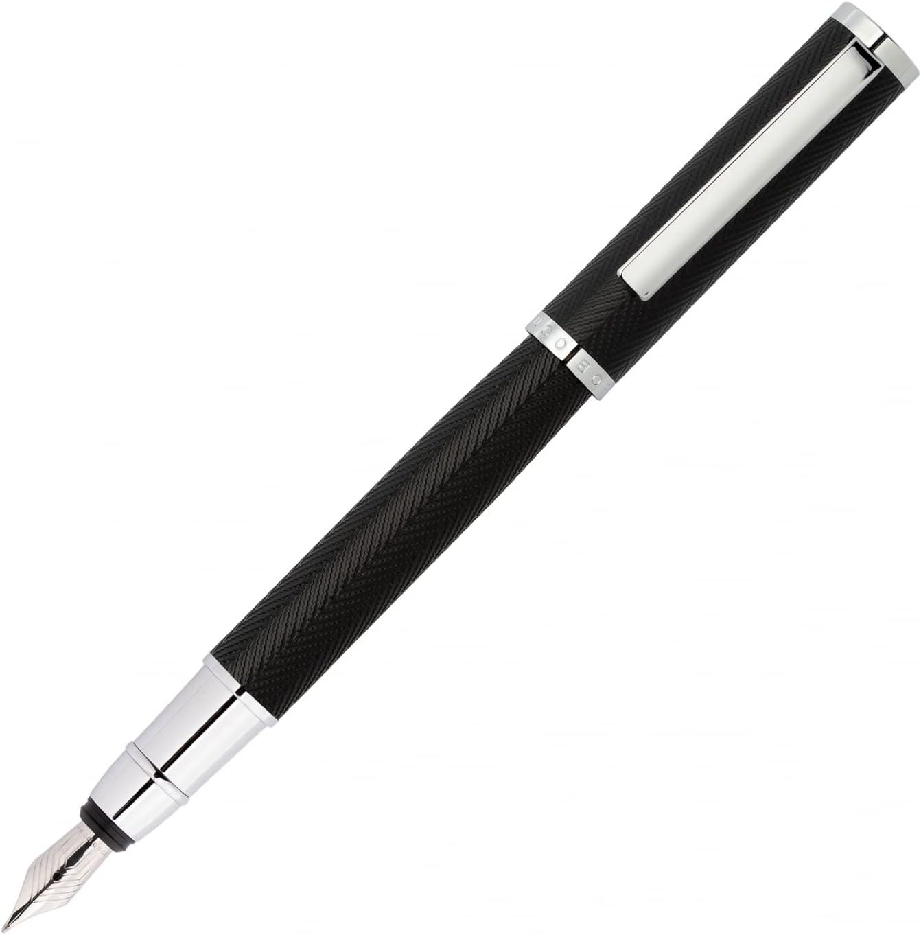 Hugo Boss Ballpoint Pen Formation Herringbone Chrome