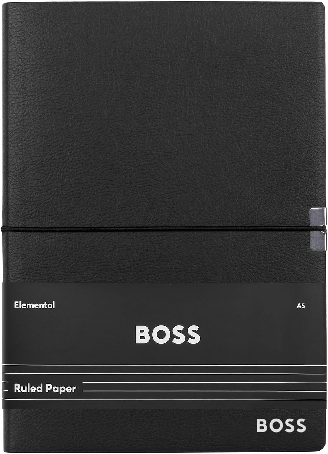 Hugo Boss Elegance Storyline Notebook A5 Lined White Black         [Leather