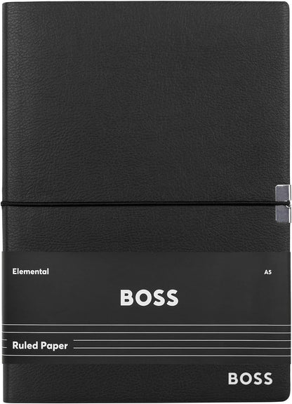 Hugo Boss Elegance Storyline Notebook A5 Lined White Black         [Leather
