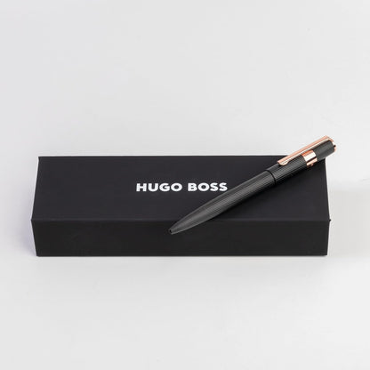 Hugo Boss Gear Pinstripe Ballpoint Pen Black/Rose Gold