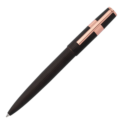 Hugo Boss Gear Pinstripe Ballpoint Pen Black/Rose Gold