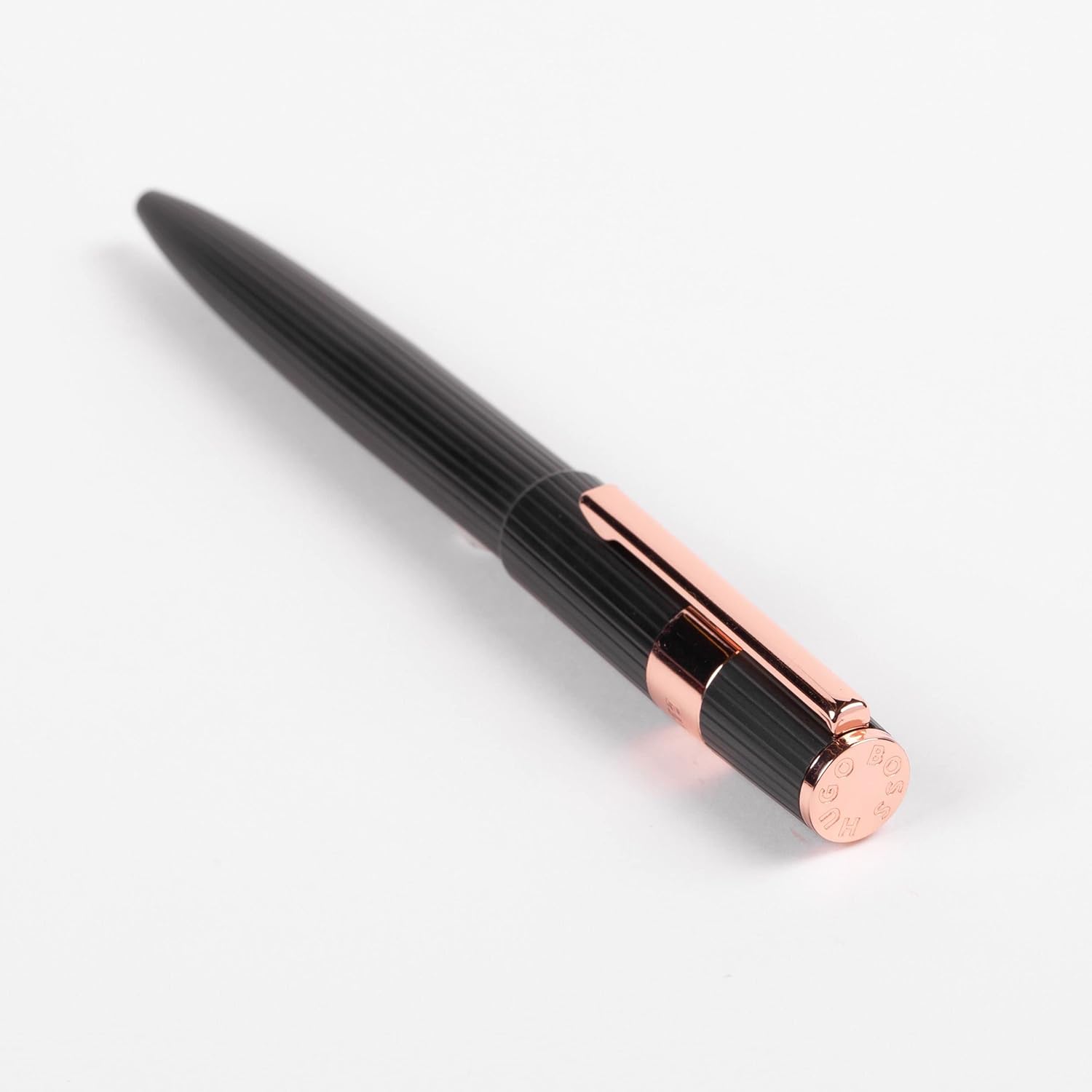 Hugo Boss Gear Pinstripe Ballpoint Pen Black/Rose Gold
