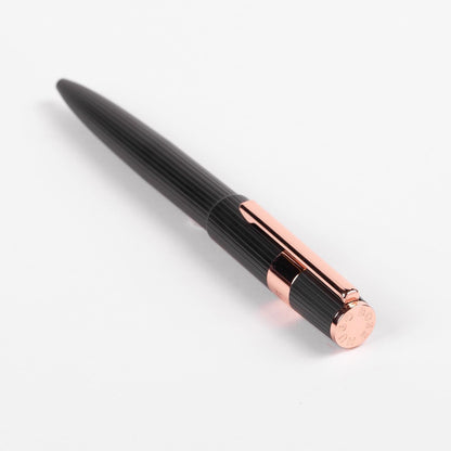 Hugo Boss Gear Pinstripe Ballpoint Pen Black/Rose Gold