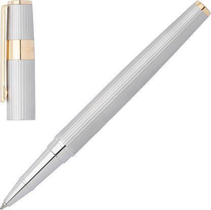 Hugo Boss Gear Pinstripe Silver/Gold Rollerball Pen