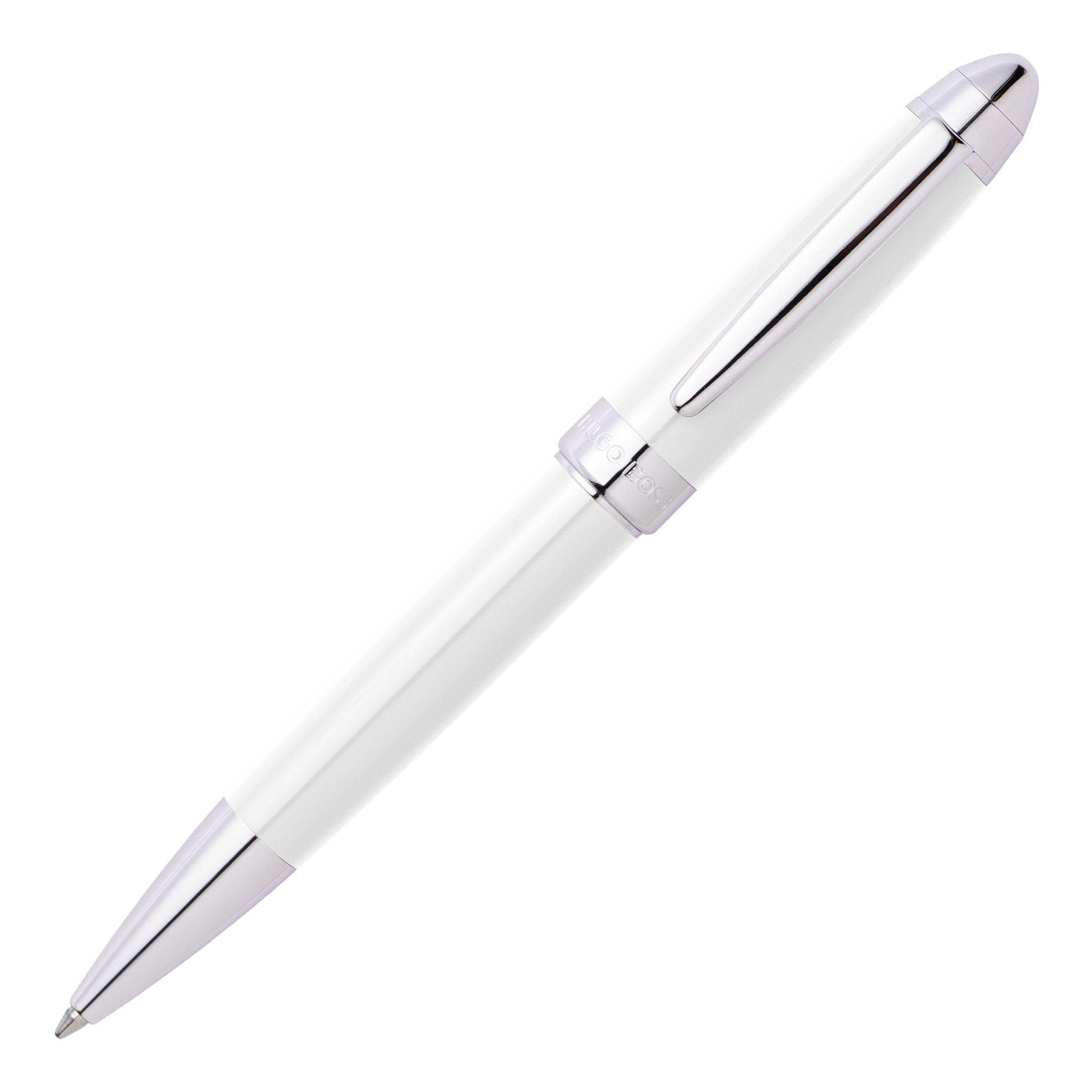 Hugo Boss Penna a sfera Icona | Inchiostro blu | Confezione regalo (bianco