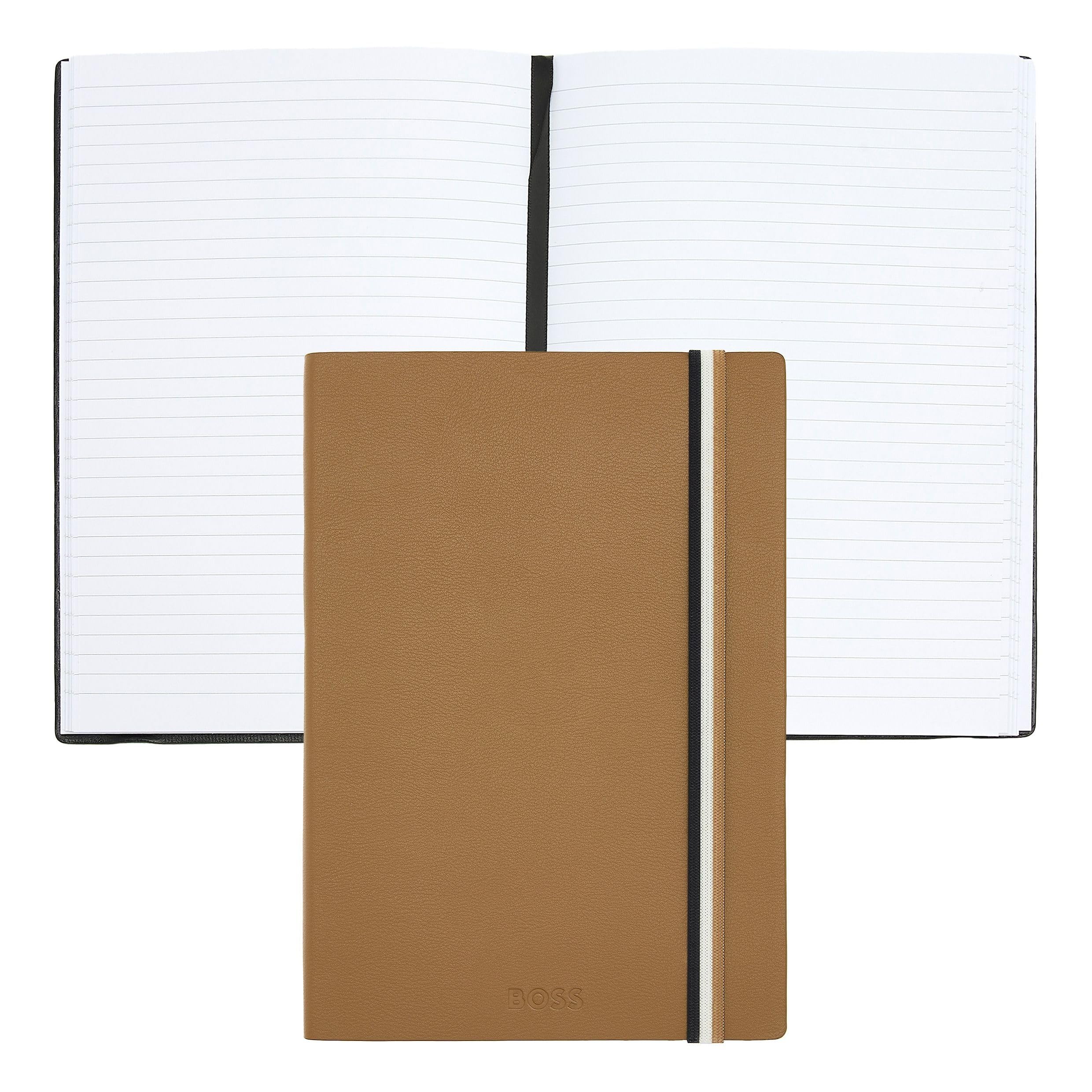 Hugo Boss Taccuino A5 Iconic Camel a righe