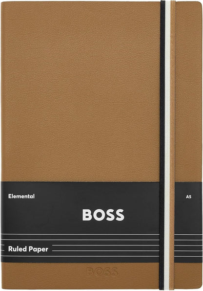 Hugo Boss Taccuino A5 Iconic Camel a righe
