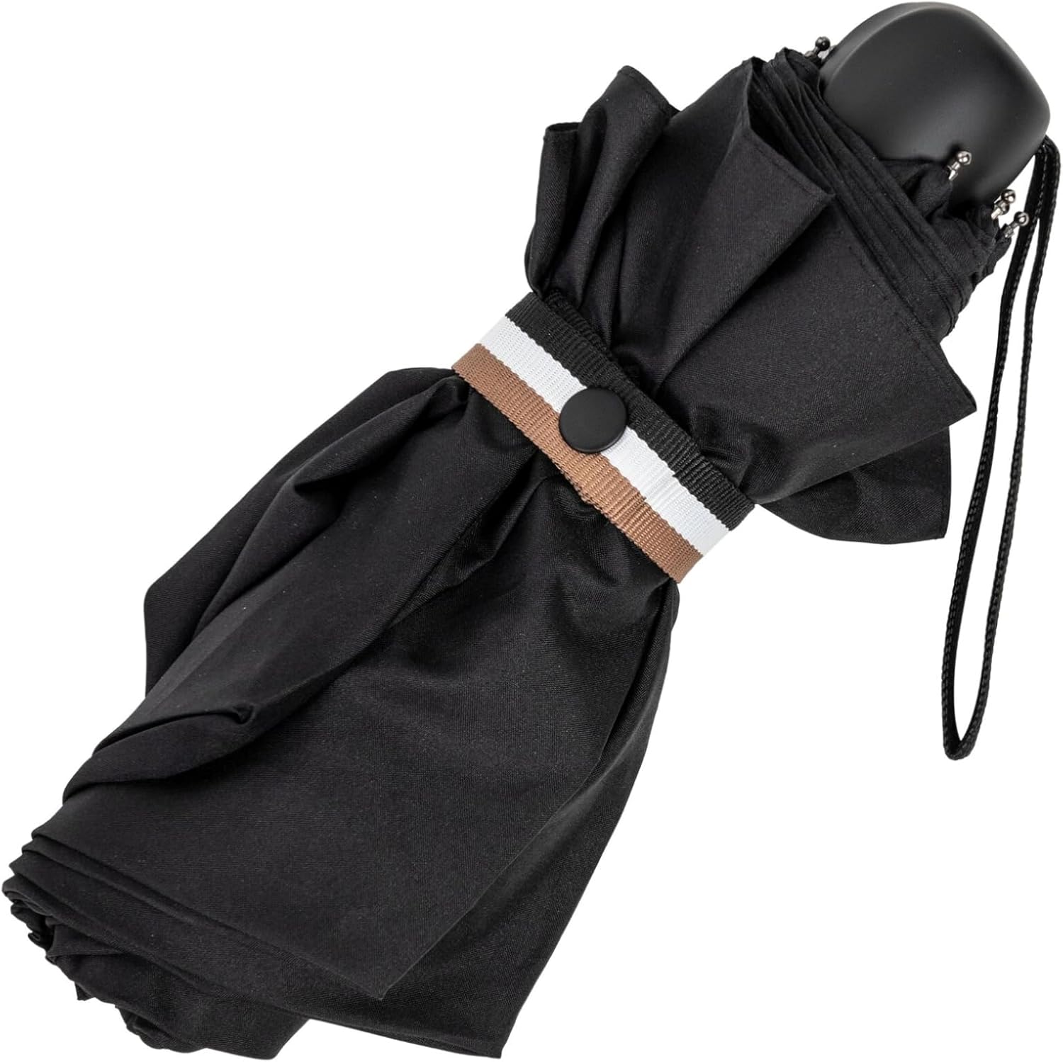 Hugo Boss Iconic Mini Pocket Ombrello tascabile in poliestere nero, dimensioni aperte, lunghezza ca. 56 cm. Diametro ca. 90 cm HUG321A, Nero, 99 cm Durchmesser // 57 cm Länge, Ombrello tascabile