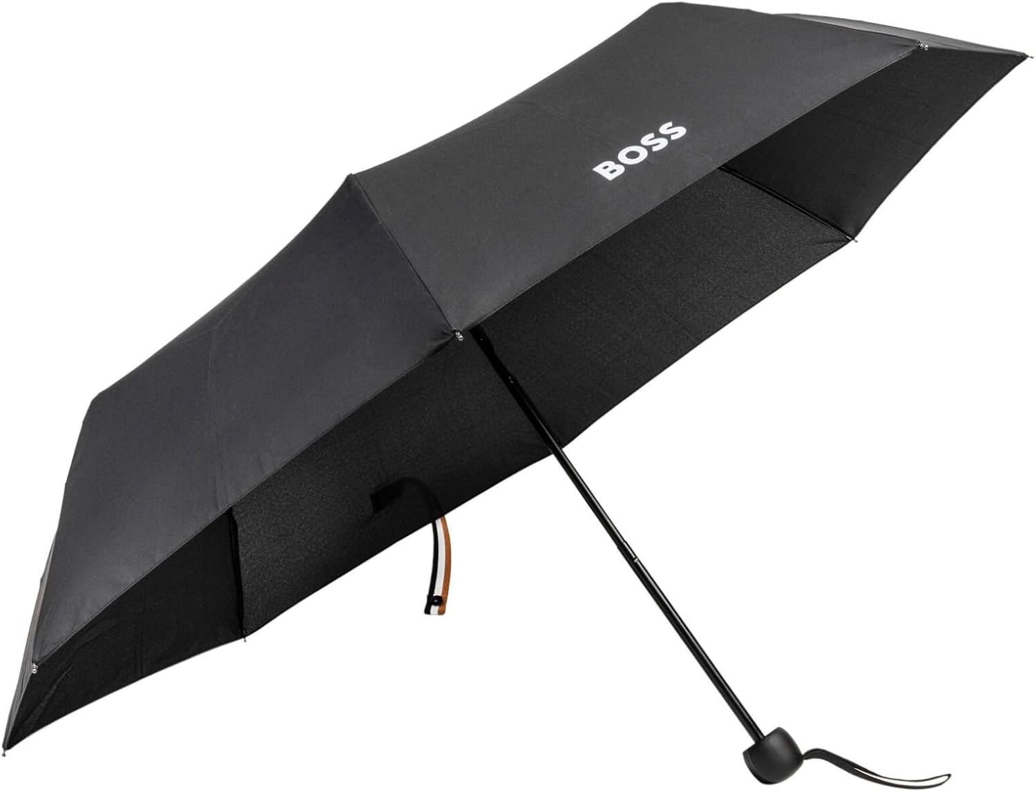 Hugo Boss Iconic Mini Pocket Ombrello tascabile in poliestere nero, dimensioni aperte, lunghezza ca. 56 cm. Diametro ca. 90 cm HUG321A, Nero, 99 cm Durchmesser // 57 cm Länge, Ombrello tascabile