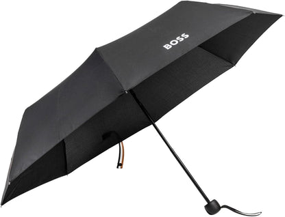 Hugo Boss Iconic Mini Pocket Ombrello tascabile in poliestere nero, dimensioni aperte, lunghezza ca. 56 cm. Diametro ca. 90 cm HUG321A, Nero, 99 cm Durchmesser // 57 cm Länge, Ombrello tascabile