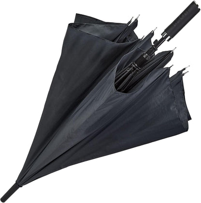 Hugo Boss HUN304A Loop Umbrella Made of Polyester in Black, Dimensions Open: Length Approx. 80 cm, Diameter Approx. 115 cm