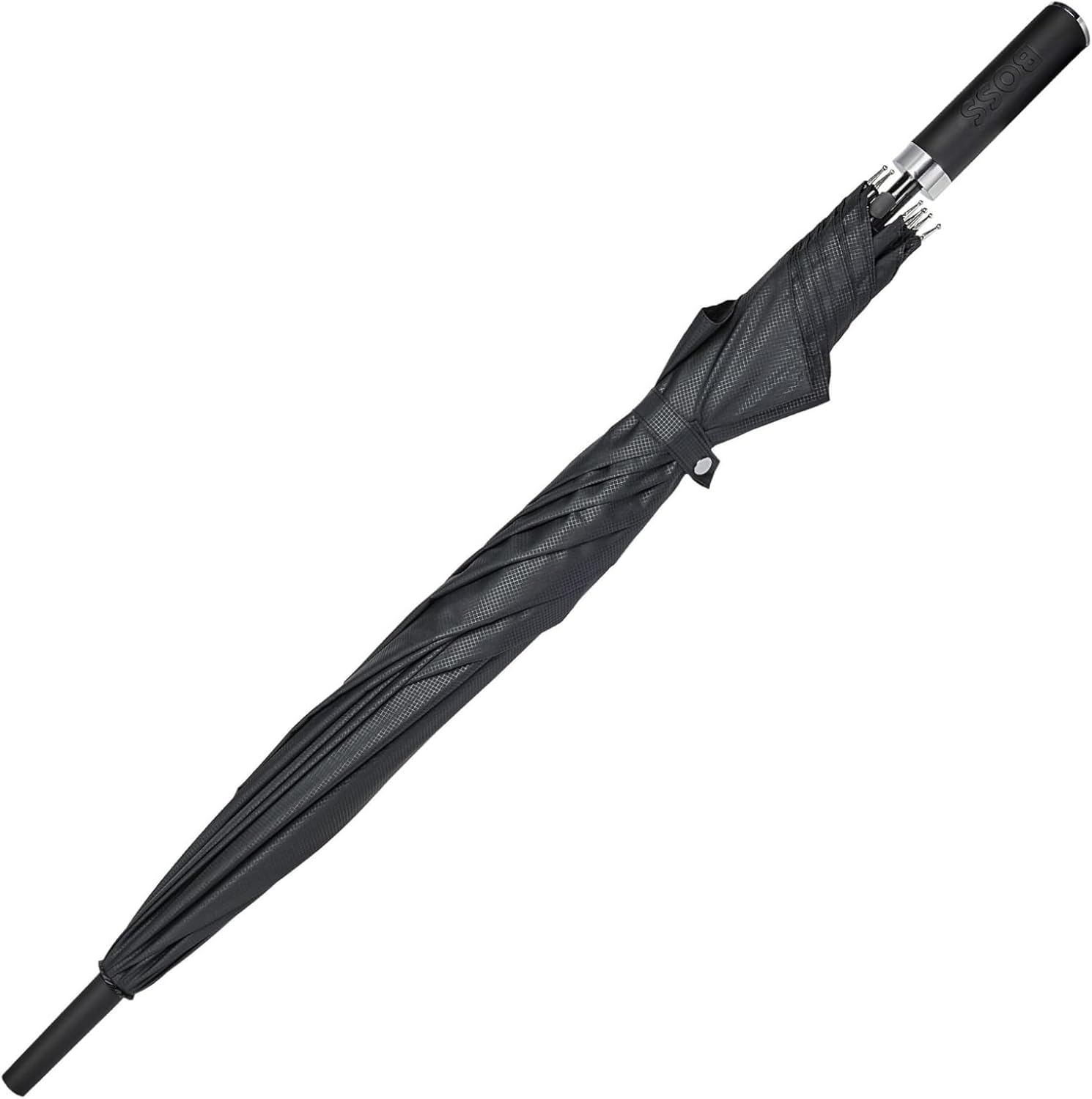 Hugo Boss HUN304A Loop Umbrella Made of Polyester in Black, Dimensions Open: Length Approx. 80 cm, Diameter Approx. 115 cm