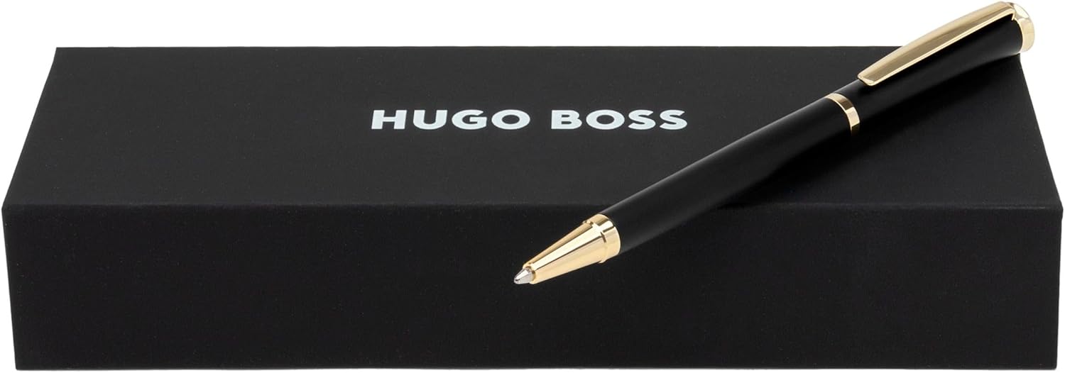 Hugo Boss Sophisticated HSC3114A Brass Ballpoint Pen Matte Black Length 13.6 cm Lead Colour: Blue