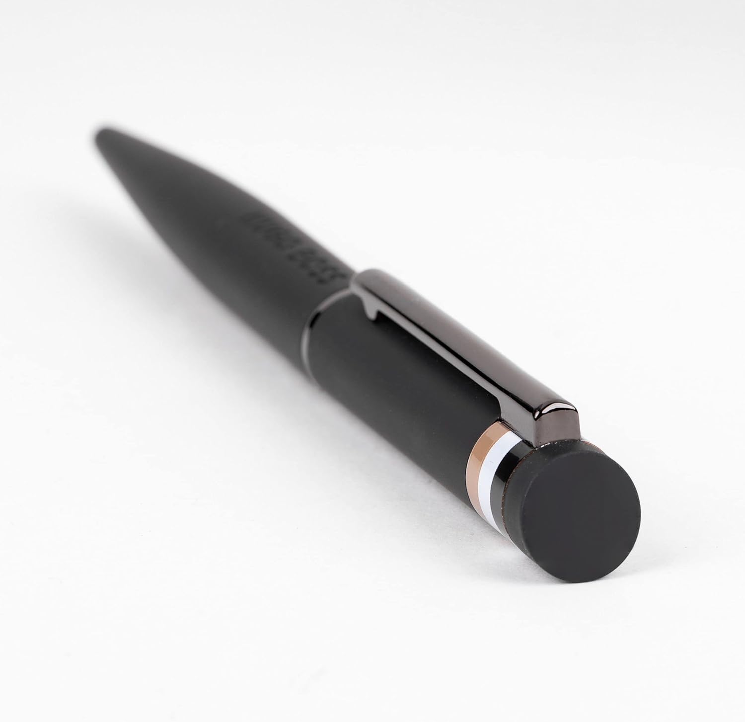 Hugo Boss Loop Iconic HSG3524A Ballpoint Pen Brass and Rubber Black Length: 14.6 cm