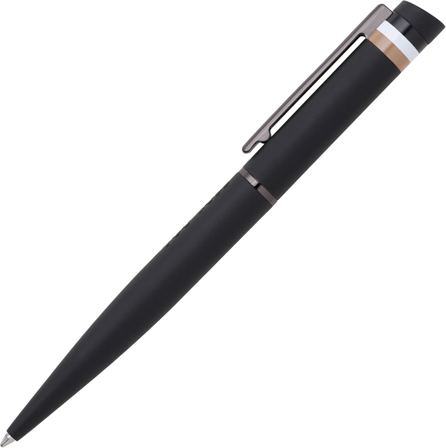 Hugo Boss Loop Iconic HSG3524A Ballpoint Pen Brass and Rubber Black Length: 14.6 cm