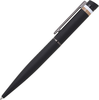 Hugo Boss Loop Iconic HSG3524A Ballpoint Pen Brass and Rubber Black Length: 14.6 cm