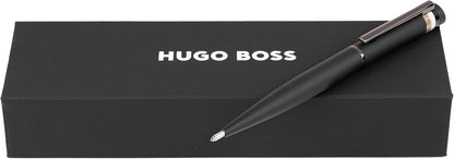 Hugo Boss Loop Iconic HSG3524A Ballpoint Pen Brass and Rubber Black Length: 14.6 cm