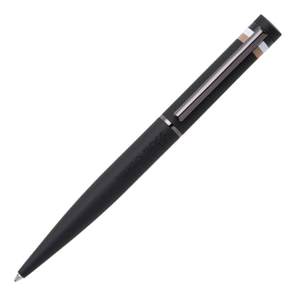 Hugo Boss Loop Iconic HSG3524A Ballpoint Pen Brass and Rubber Black Length: 14.6 cm