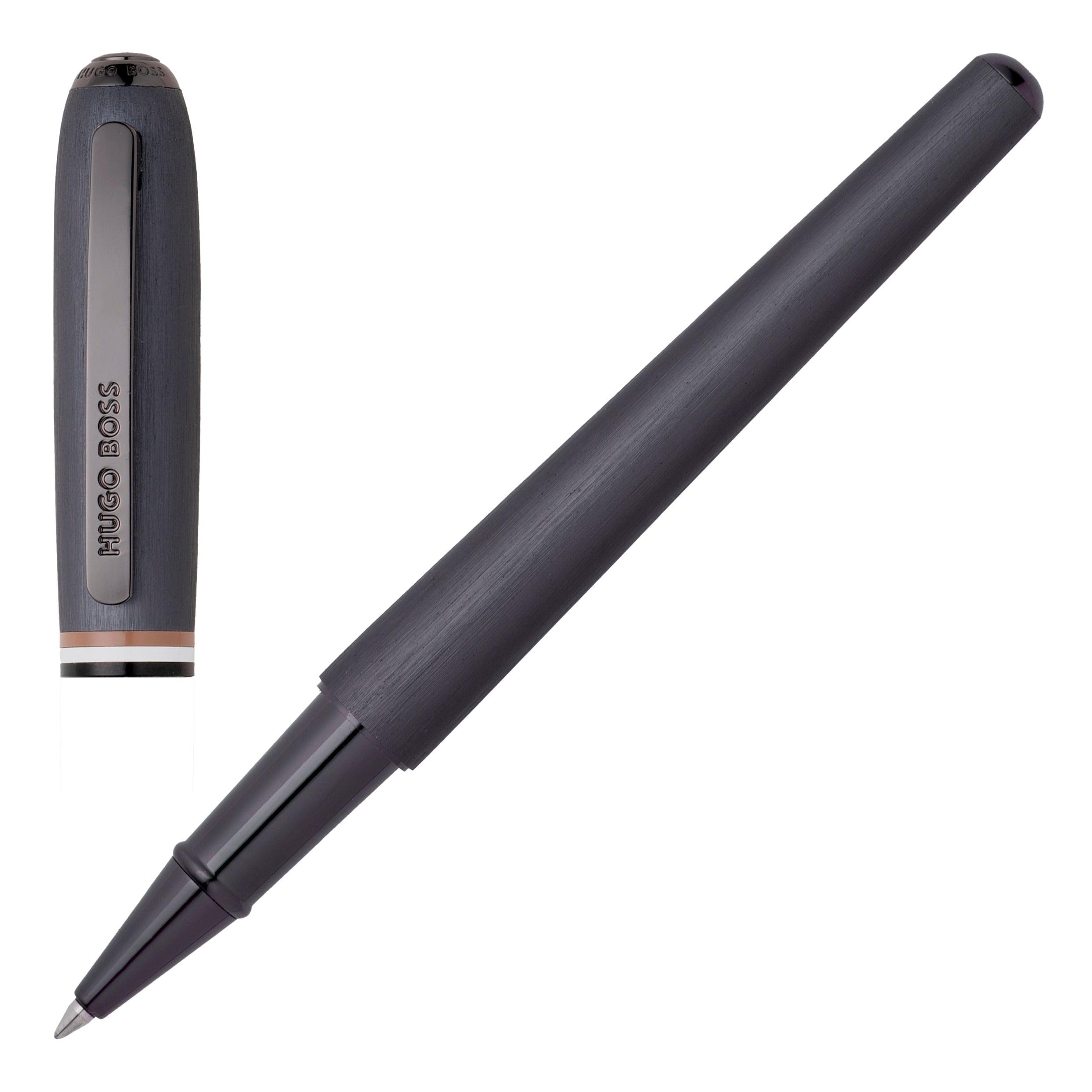 Hugo Boss Contour Iconic HSH3415D Rollerball Pen Brass and Aluminium Black Length 13.6cm Ink Colour Black