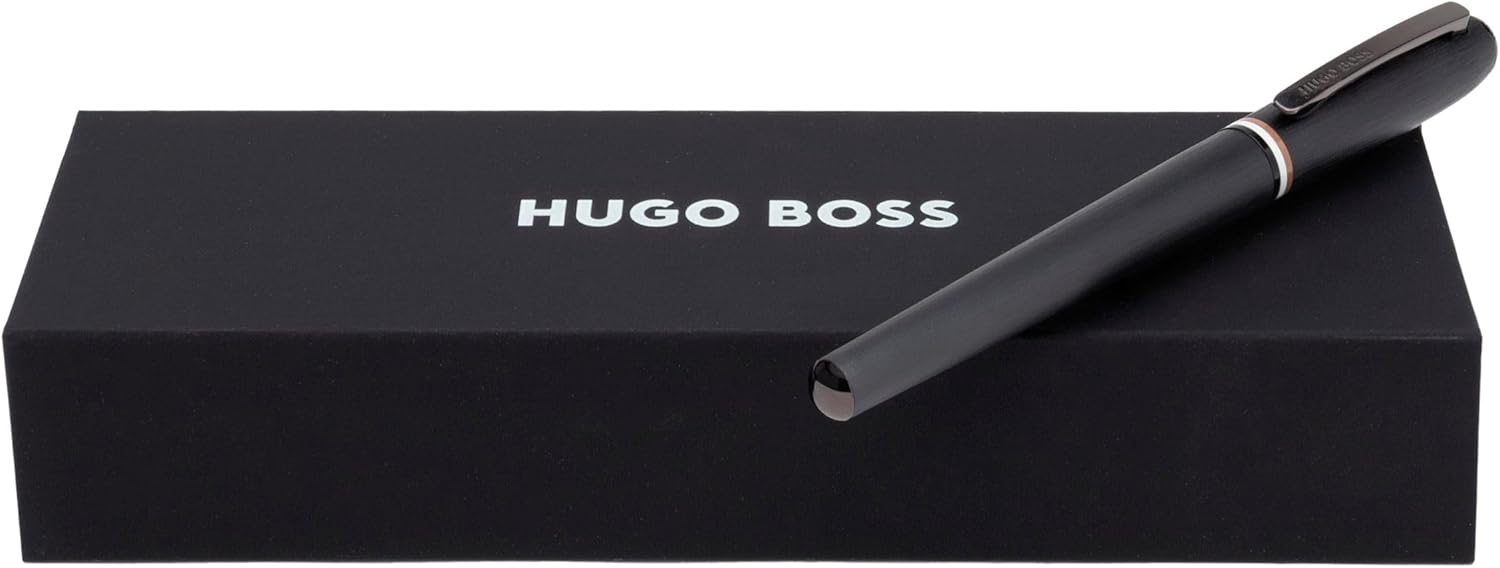 Hugo Boss Contour Iconic HSH3415D Rollerball Pen Brass and Aluminium Black Length 13.6cm Ink Colour Black