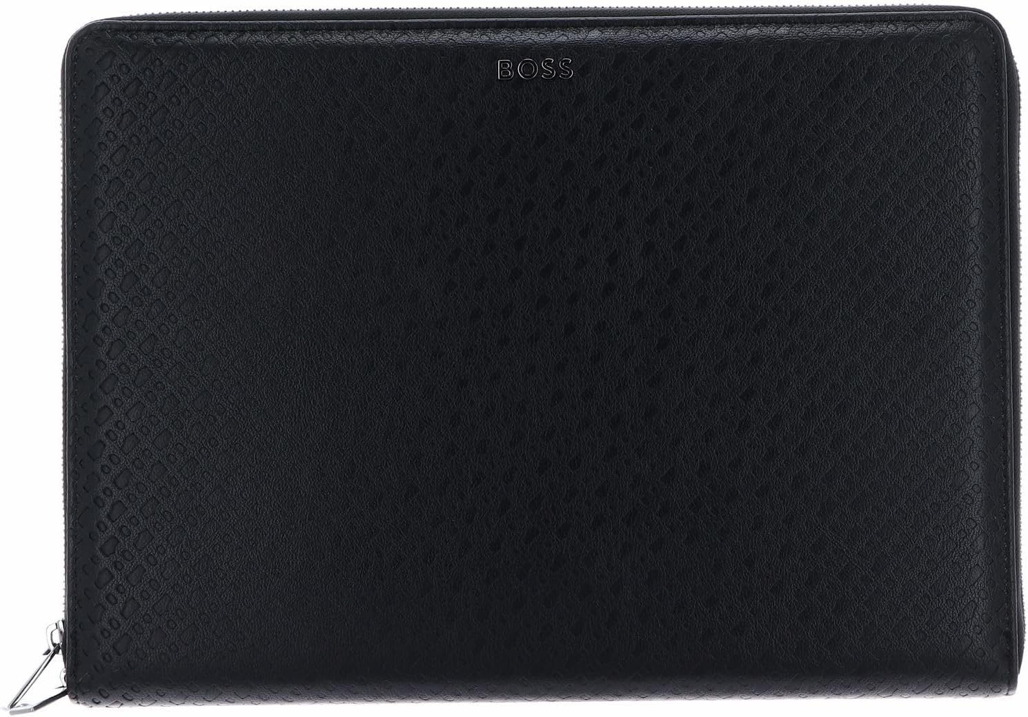 Hugo Boss A4 Conference Folder Monogram Zipped Black