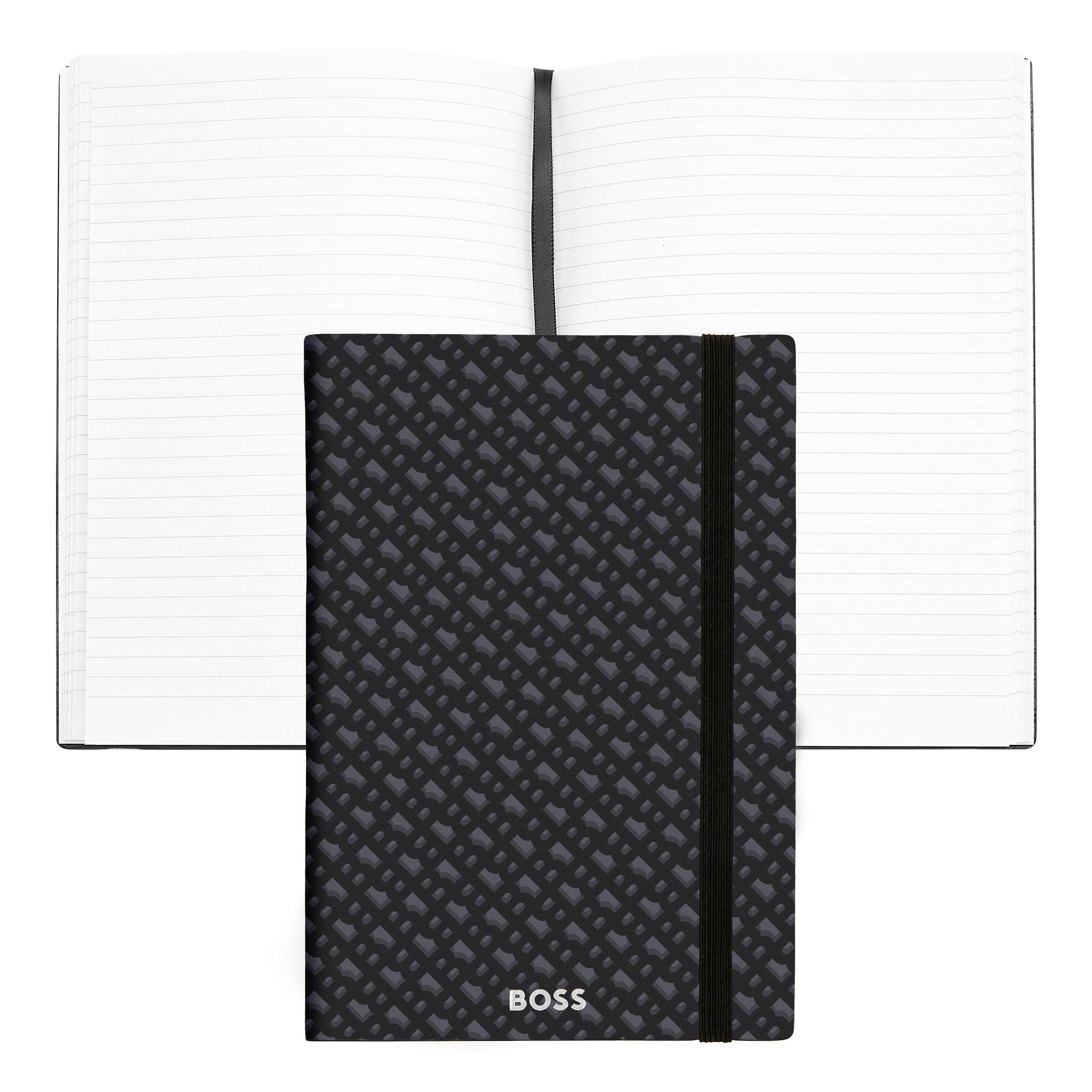BOSS A5 Monogram Grey Lined Notebook