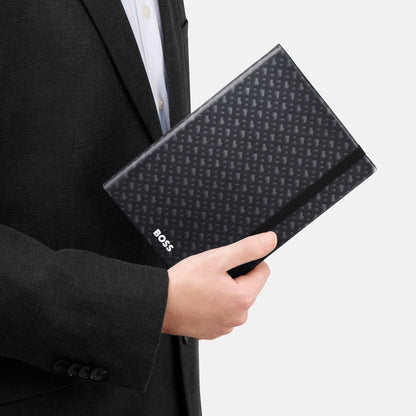BOSS A5 Monogram Grey Lined Notebook