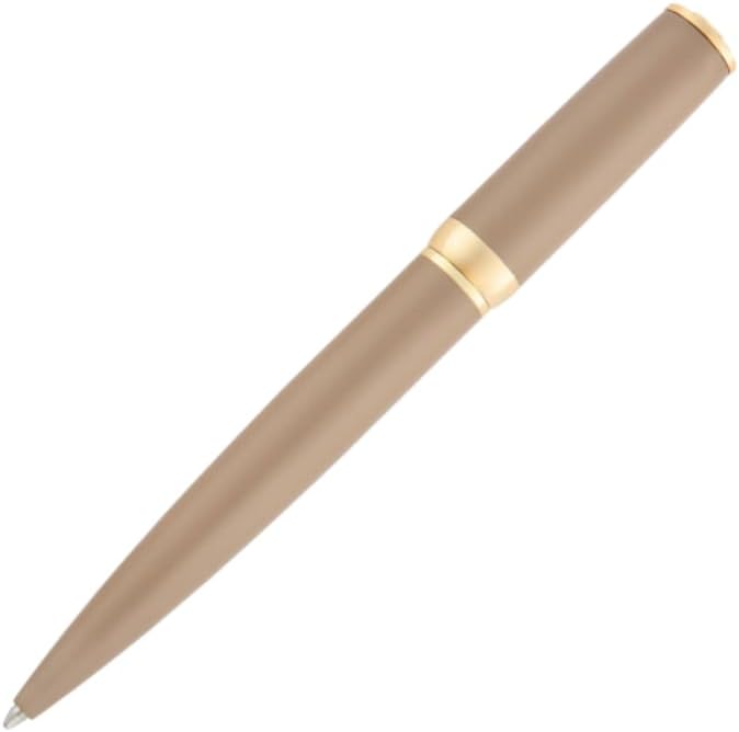 BOSS HUGO Arche Double B HSC5204 - Penna a sfera di design in ottone - Penna a sfera di alta qualità con meccanismo a rotazione e confezione regalo (beige)