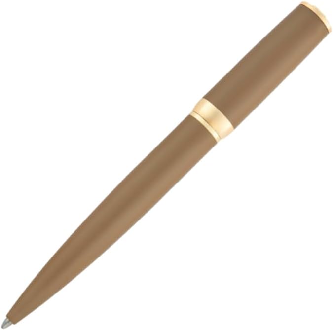 BOSS HUGO Arche Double B HSC5204 - Penna a sfera di design in ottone - Penna a sfera di alta qualità con meccanismo a rotazione e confezione regalo (marrone