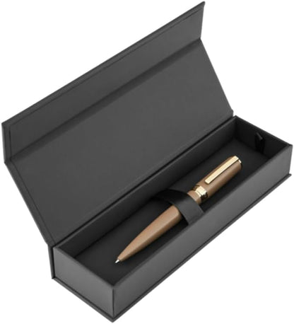 BOSS HUGO Arche Double B HSC5204 - Penna a sfera di design in ottone - Penna a sfera di alta qualità con meccanismo a rotazione e confezione regalo (marrone