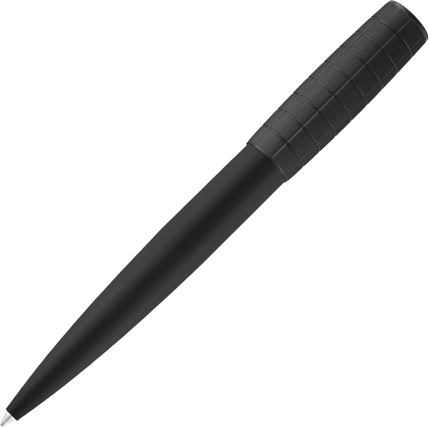 BOSS HUGO Ballpoint Pen Ark Bauhaus Design Writing Instrument Twist Mechanism Elegant Brass Aluminium Body Luxury Ballpoint Pen with Gift Box (HSK5744) (Black