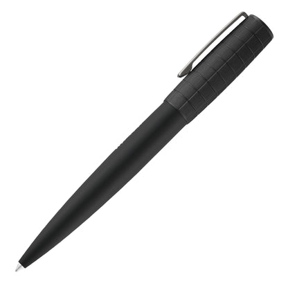 BOSS HUGO Ballpoint Pen Ark Bauhaus Design Writing Instrument Twist Mechanism Elegant Brass Aluminium Body Luxury Ballpoint Pen with Gift Box (HSK5744) (Black