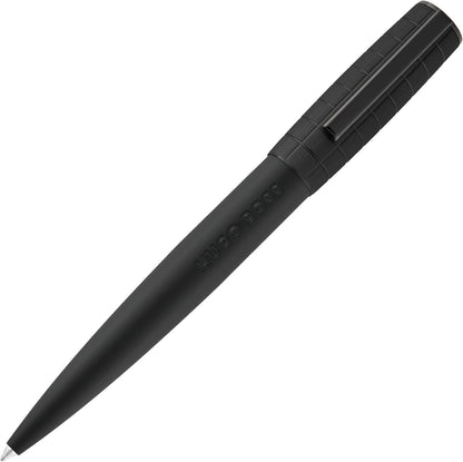 BOSS HUGO Ballpoint Pen Ark Bauhaus Design Writing Instrument Twist Mechanism Elegant Brass Aluminium Body Luxury Ballpoint Pen with Gift Box (HSK5744) (Black