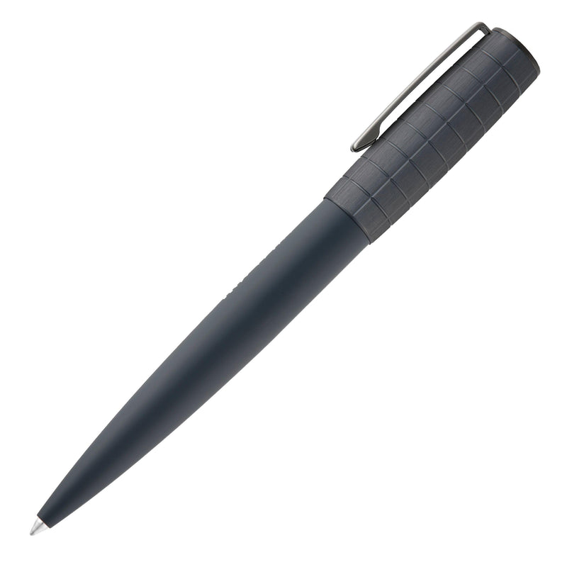 BOSS HUGO Ballpoint Pen Arche Bauhaus Design Writing Instrument Twist Mechanism Elegant Brass Aluminium Body Luxury Ballpoint Pen with Gift Box (HSK5744) (Dark Grey)