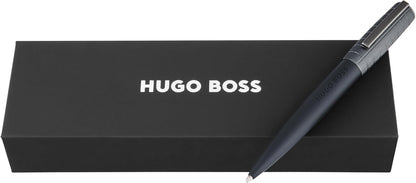 BOSS HUGO Ballpoint Pen Arche Bauhaus Design Writing Instrument Twist Mechanism Elegant Brass Aluminium Body Luxury Ballpoint Pen with Gift Box (HSK5744) (Dark Grey)
