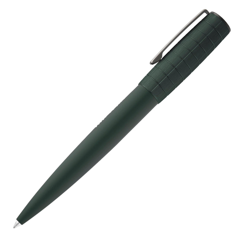 BOSS HUGO Ballpoint Pen Ark Bauhaus Design Writing Instrument Twist Mechanism Elegant Brass Aluminium Body Luxury Ballpoint Pen with Gift Box (HSK5744) (Dark Green