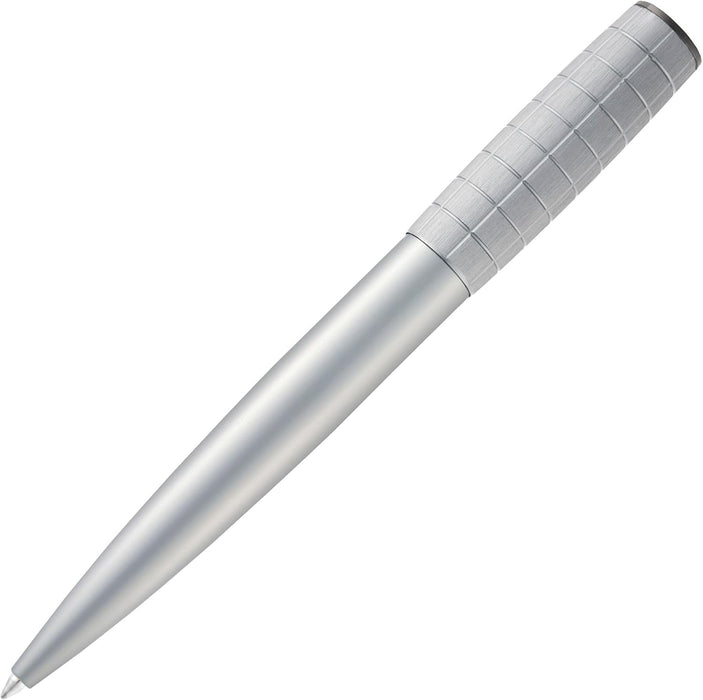 BOSS HUGO Ballpoint Pen Arche Bauhaus Design Writing Instrument Twist Mechanism Elegant Brass Aluminium Body Luxury Ballpoint Pen with Gift Box (HSK5744) (Light Grey)