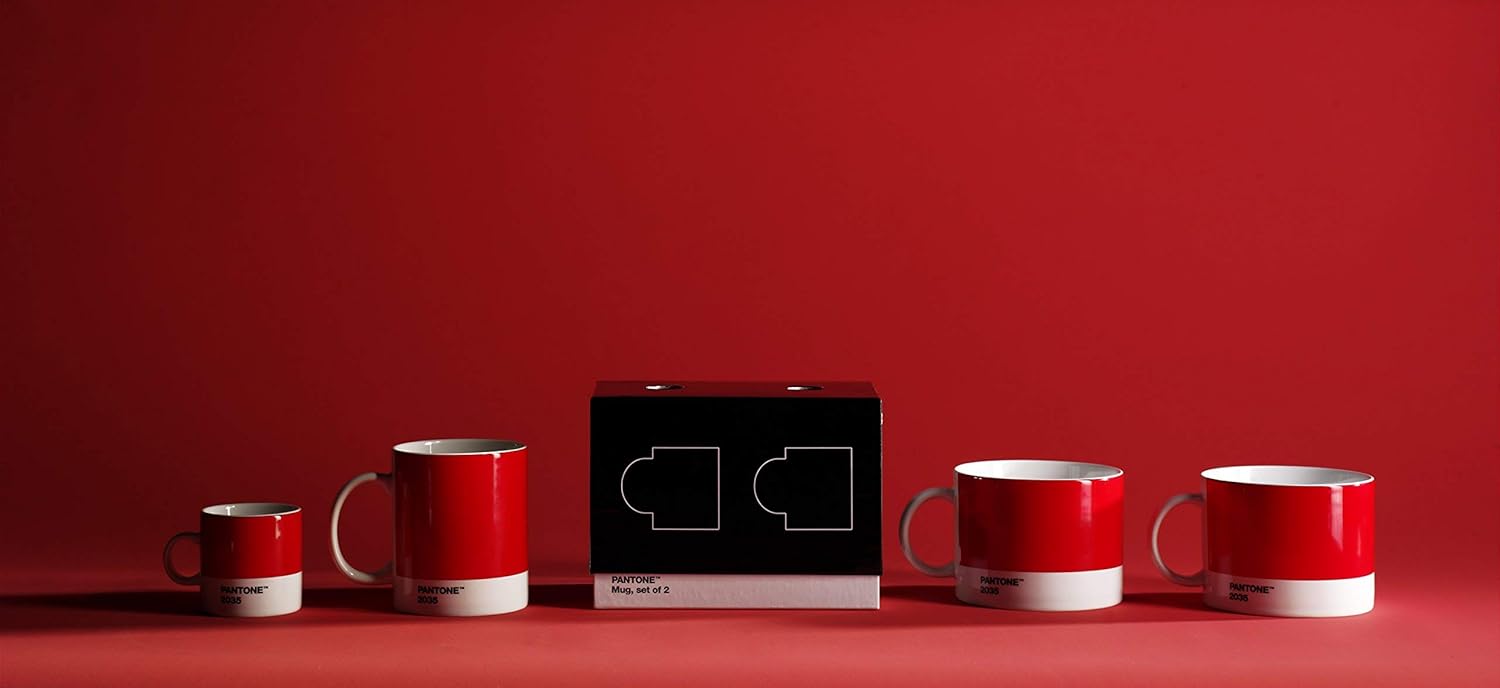 Copenhagen Design 101032035 PANTONE Mug, coffee/tea cup, fine china (ceramic), 375 ml, red, 2035 C, Porcelain, One size