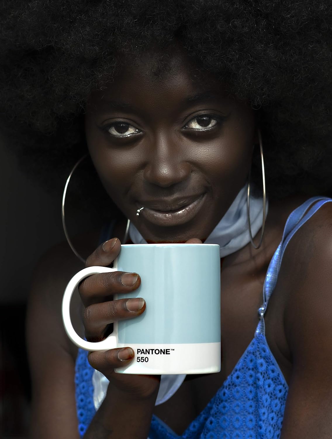 Copenhagen Design 101030550 PANTONE Mug, coffee/tea cup, fine china (ceramic), 375 ml, light blue, 289 C, Porcelain, One size