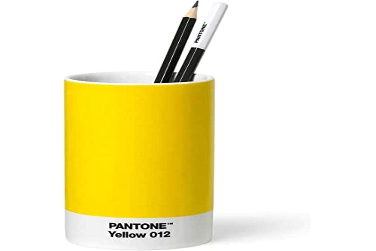 Pantone Yellwo 012 - Organizador de escritorio (porcelana), color amarillo